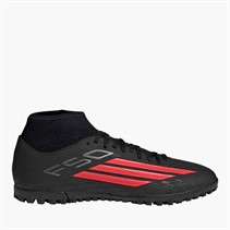 adidas Herren F50 Club Mittelhoher Schnitt Stealth Victory Pack Kunstrasen Fußballschuhe Core Black/Lucid Red/Schwarz