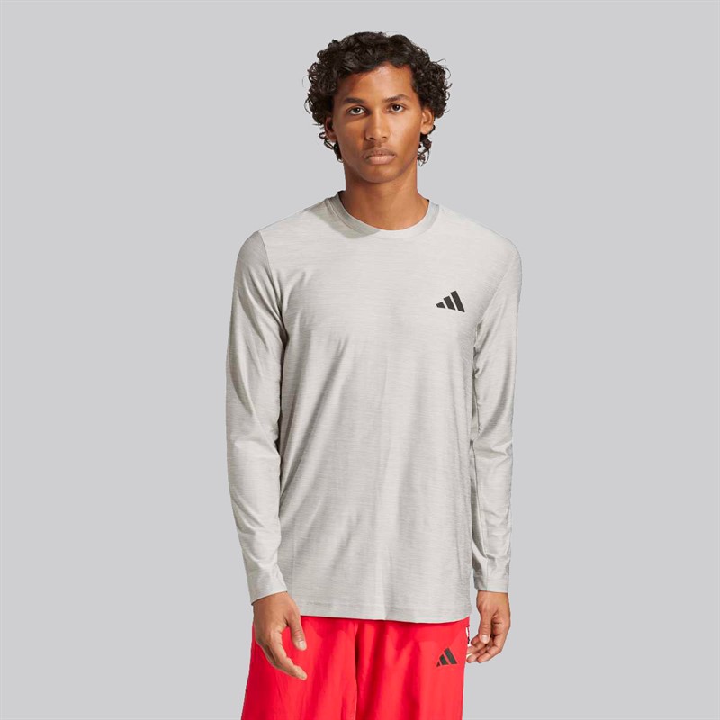 adidas Herren Train Essentials Stretch Langarm T Shirt Medium Grey Heather
