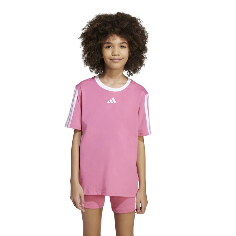 adidas Junior Piger Basis T-shirt Pink Fusion/Hvid