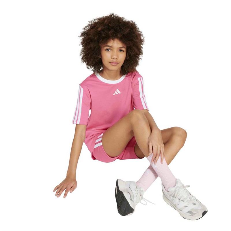 adidas Junior Piger Basis T-shirt Pink Fusion/Hvid