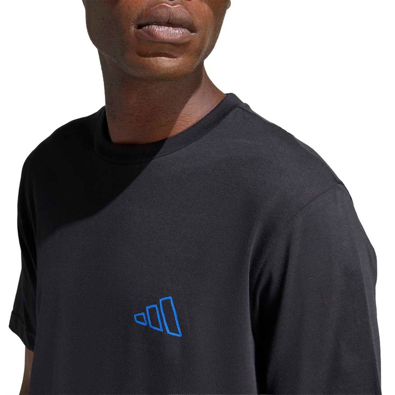 adidas Herre Triple Stripe Vibe Ryg Grafisk T-shirt Sort