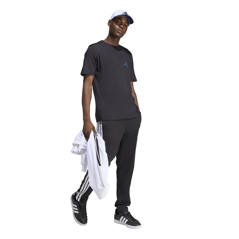 adidas Herre Triple Stripe Vibe Ryg Grafisk T-shirt Sort