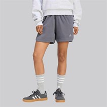 adidas Damen 3 Streifen Studio Locker geschnittene Fleece Shorts Aurora Onix