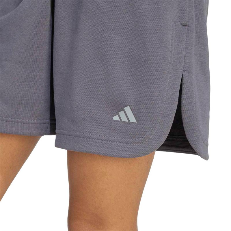 adidas Dame 3 striber Studio løs pasform fleece shorts Aurora Onix