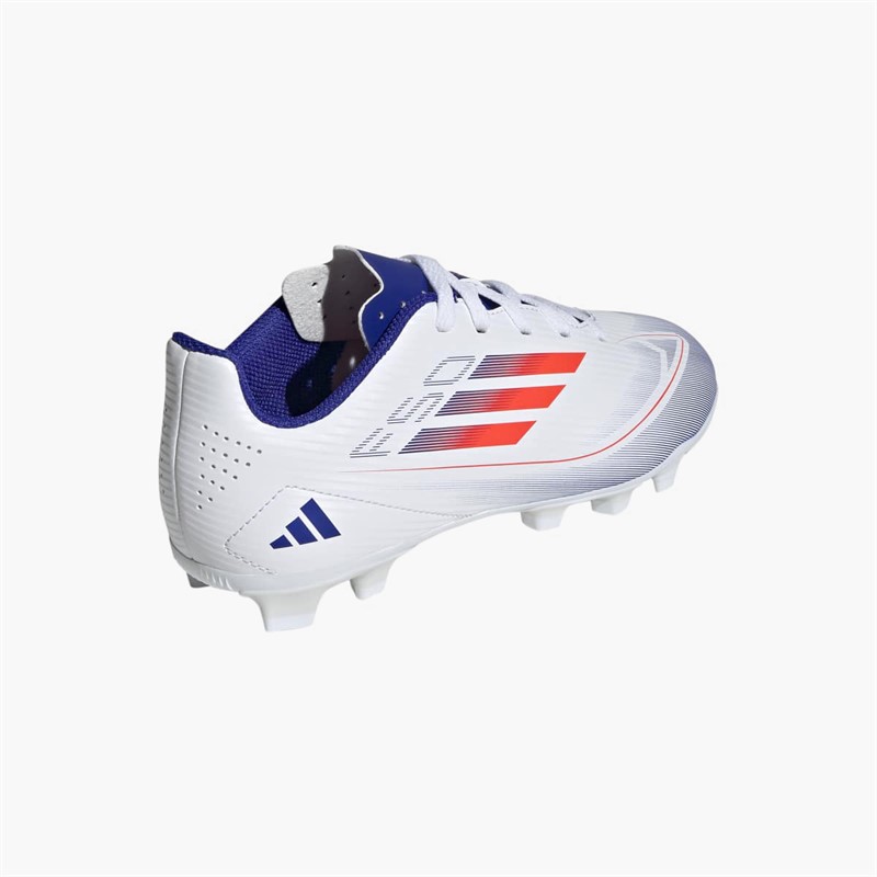 adidas Junior F50 Klub Fremgang Pakke FG Fast Bund Fodboldstøvler Cloud White/Solar Red/Lucid Blue
