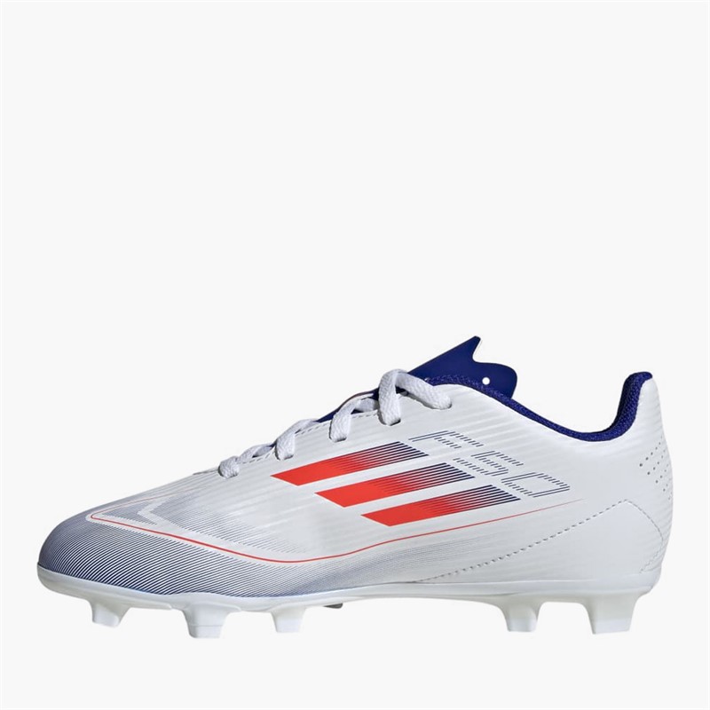 adidas Junior F50 Klub Fremgang Pakke FG Fast Bund Fodboldstøvler Cloud White/Solar Red/Lucid Blue
