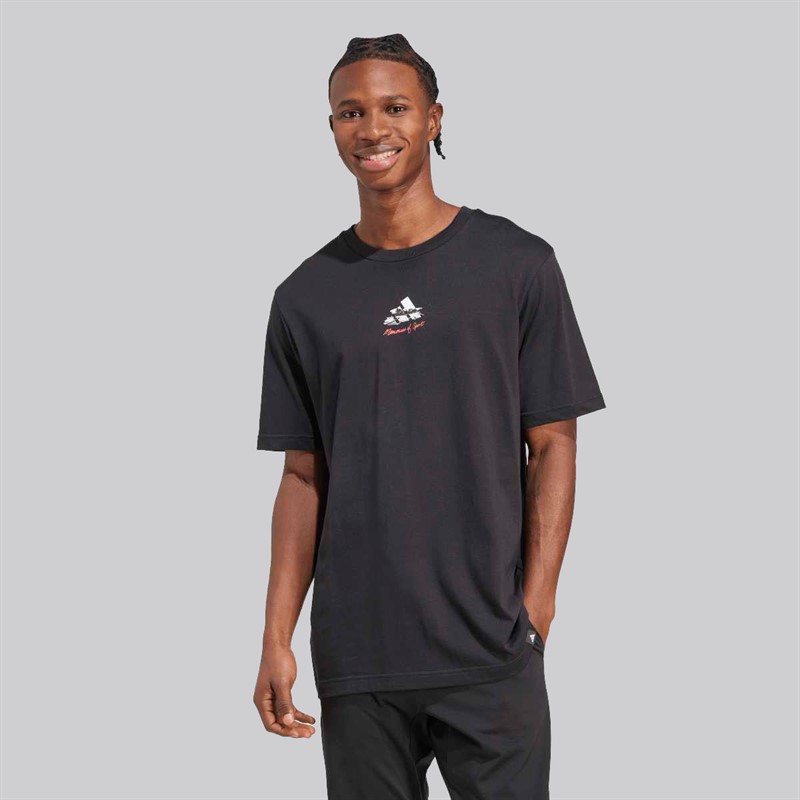 adidas Herreminder Om Sport Galleri Bagside Grafik T-shirt Sort