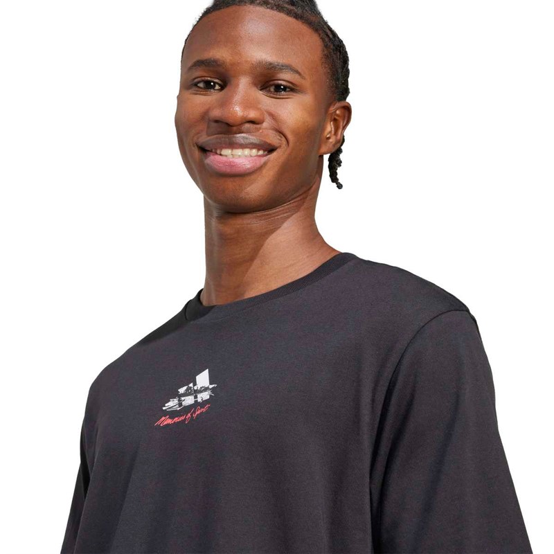 adidas Herreminder Om Sport Galleri Bagside Grafik T-shirt Sort