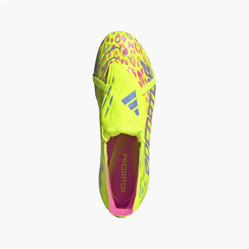 adidas Mens Predator League Tongue FG/MG Firm/Multi Ground Football Boots Lucid Lemon/Blue Fusion/Lucid Pink