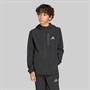 adidas Junior Drenge Tech vævet jakke med hætte Sort/Grey Four