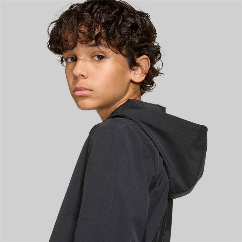 adidas Junior Drenge Tech vævet jakke med hætte Sort/Grey Four