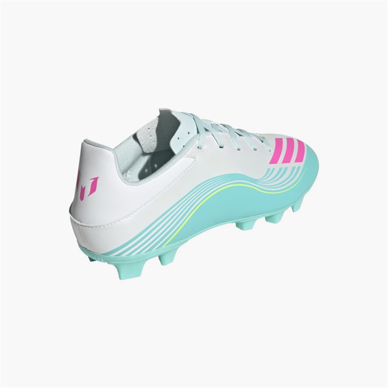 adidas Herren F50 Messi Club Aurora Radiante Pack FG Kunstrasen Fußballschuhe Cloud White/Lucid Pink/Flash Aqua