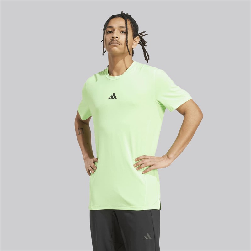 adidas Herren Designed For Training Workout T Shirt Lime Burst