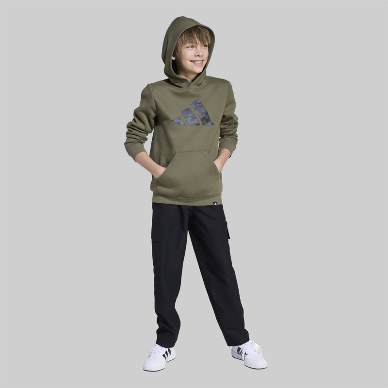 adidas Junior Drenge camouflage grafisk hættetrøje Olive Strata