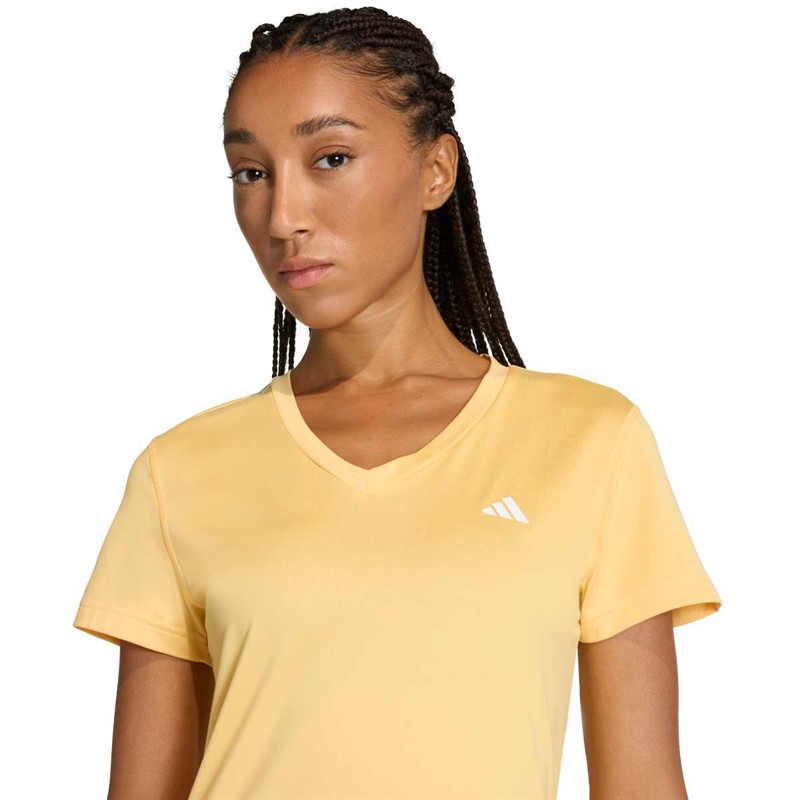 adidas Damen Trainings Basics V Ausschnitt T Shirt Semi Ice Tangerine