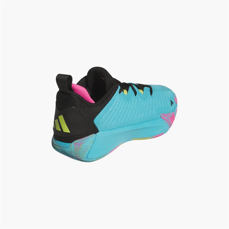 adidas Mens Initiation Basketball Shoes Lucid Cyan/Core Black/Preloved Lime