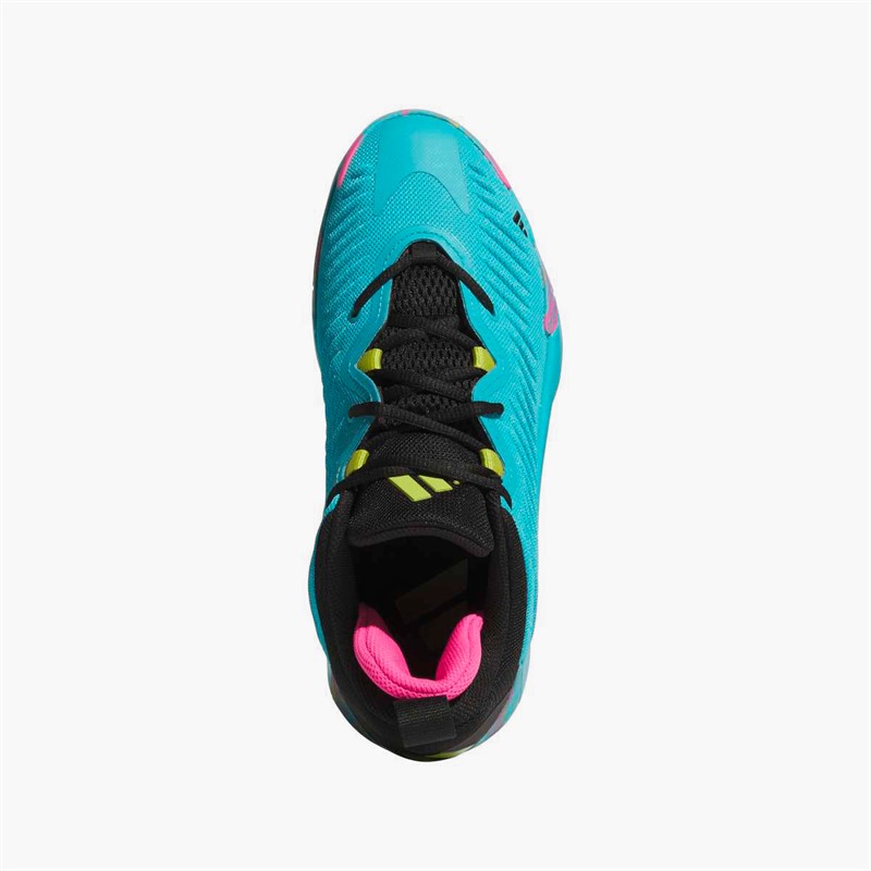 adidas Mens Initiation Basketball Shoes Lucid Cyan/Core Black/Preloved Lime