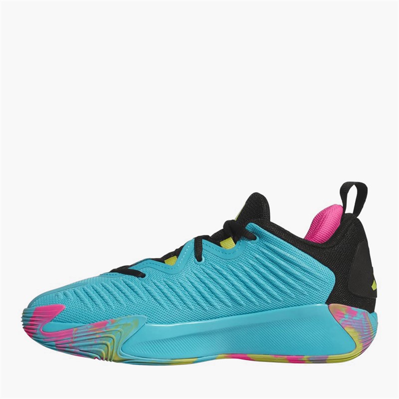adidas Mens Initiation Basketball Shoes Lucid Cyan/Core Black/Preloved Lime
