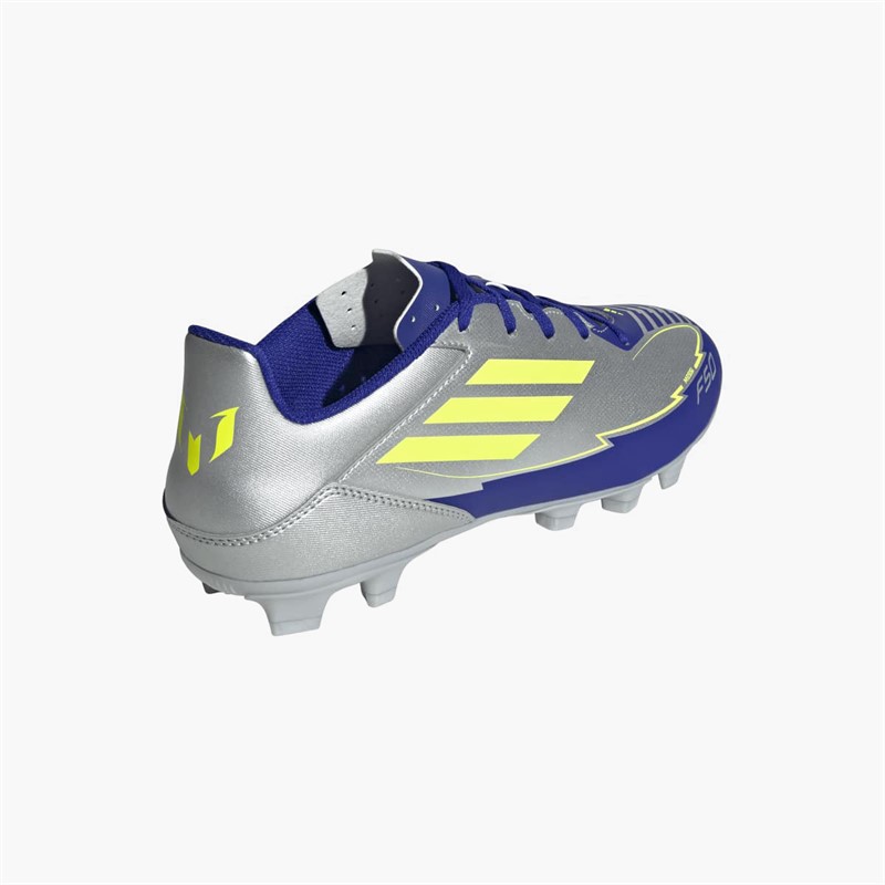 adidas Mens F50 Club Messi La Vida Rapida Pack FG/MG Firm/Multi Ground Football Boots Silver Metallic/Solar Yellow/Lucid Blue