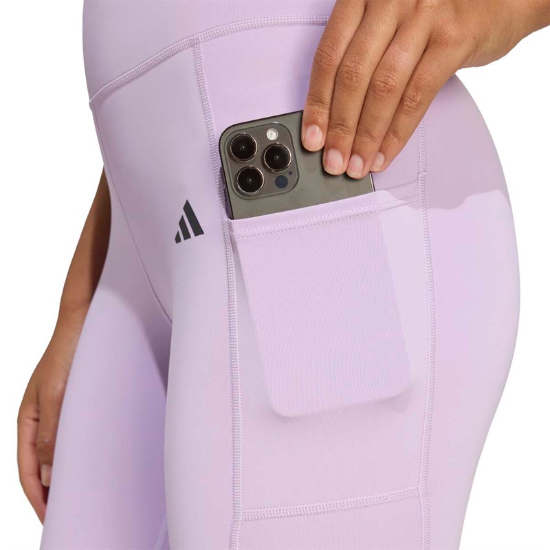 adidas Damen Optime 3 Streifen Leggings Powder Plum