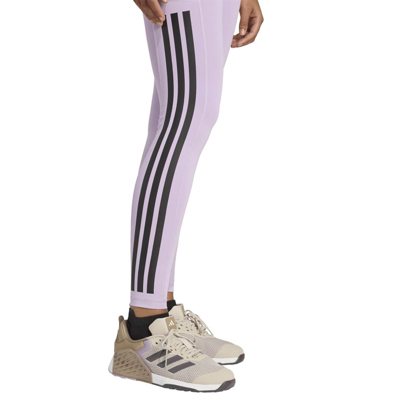 adidas Damen Optime 3 Streifen Leggings Powder Plum