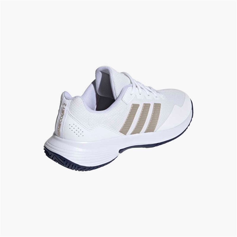 adidas Herren Gamecourt 2 Tennisschuhe Cloud White/Cyber Metallic/Dark Blue