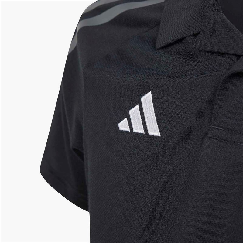 adidas Drenge Junior Tiro 24 Konkurrence Polo Shirt Sort/Team Dark Grey