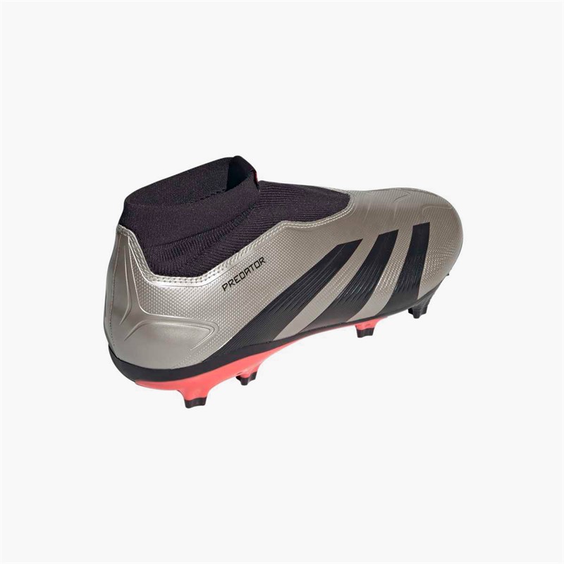 adidas Mens Predator League Laceless Vivid Horizon Pack FG Firm Ground Football Boots Platinum Metallic/Aurora Black/Turbo