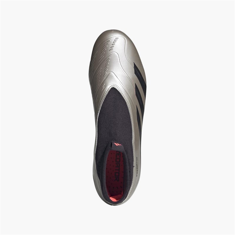 adidas Mens Predator League Laceless Vivid Horizon Pack FG Firm Ground Football Boots Platinum Metallic/Aurora Black/Turbo