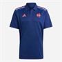 adidas Herren FFR Frankreich Rugby Heim Unterstützer Polo Hemd Dark Blue