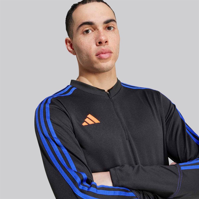 adidas Herre Tiro 23 1/4 Zip Træningsbluse Sort/Lucid Blue
