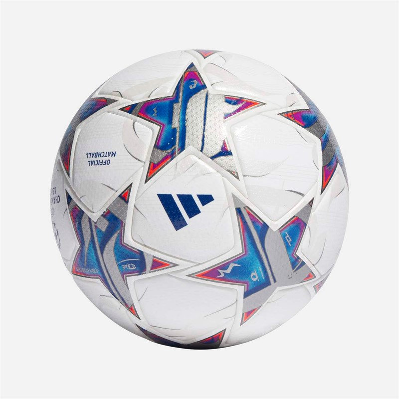 adidas UEFA Champions League 23/24 Official Pro Match Football (FIFA Quality Pro Certified) White/Silver Metallic/Bright Cyan/Royal Blue