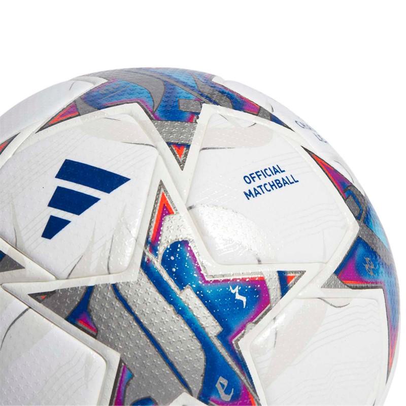 adidas UEFA Champions League 23/24 Official Pro Match Football (FIFA Quality Pro Certified) White/Silver Metallic/Bright Cyan/Royal Blue