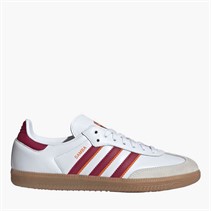 adidas Mens ASR AS Roma Samba Trainers Footwear White/Legacy Burgundy/Cream Orange