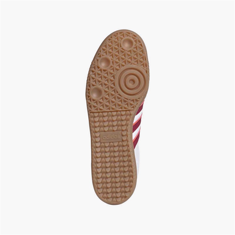 adidas Mens ASR AS Roma Samba Trainers Footwear White/Legacy Burgundy/Cream Orange