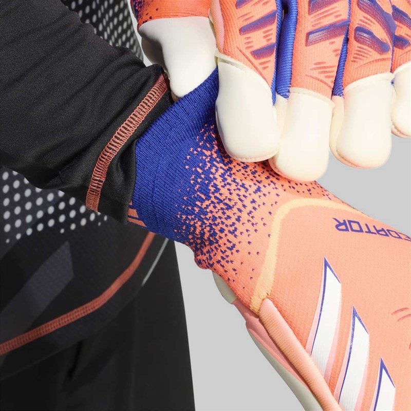 adidas Predator Pro Hybrid Cut Goalkeeper Gloves Signal Coral/White/Lucid Blue