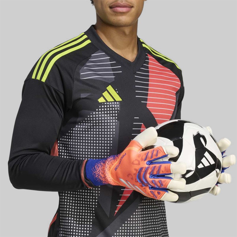 adidas Predator Pro Hybrid Cut Goalkeeper Gloves Signal Coral/White/Lucid Blue