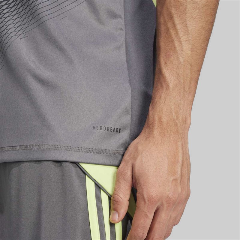 adidas Mens Tiro 25 Competition Short Sleeve Goalkeeper Jersey Grey Five