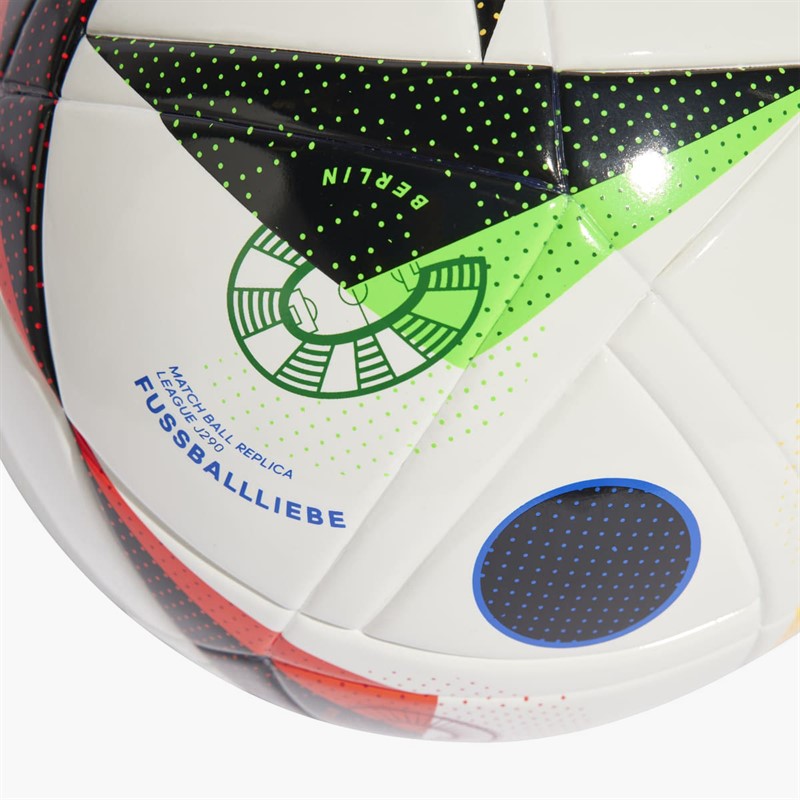 adidas Junior Euro 24 League J290 Match Football White/Black/Glow Blue