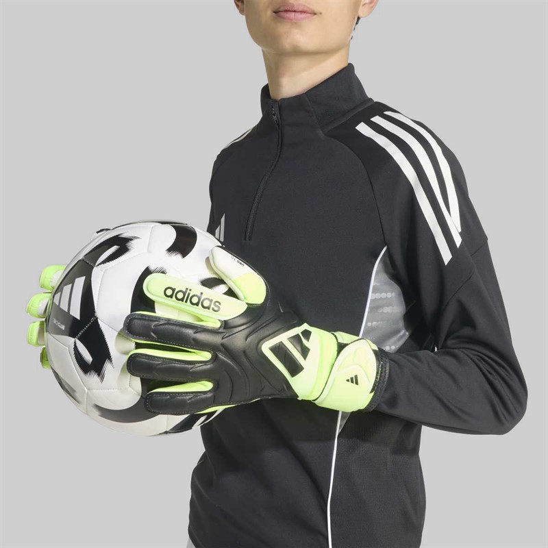adidas Junior Copa League Goalkeeper Gloves Black/Black/Lucid Lemon