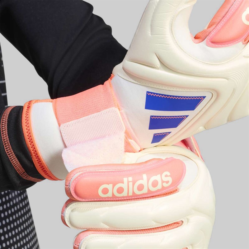 adidas Copa Pro Goalkeeper Gloves Off White/Lucid Blue/Signal Coral