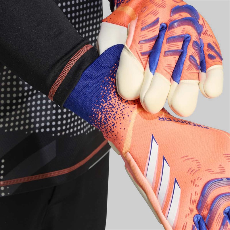 adidas Predator Pro Promo PC Hybrid Cut Goalkeeper Gloves Signal Coral/White/Lucid Blue