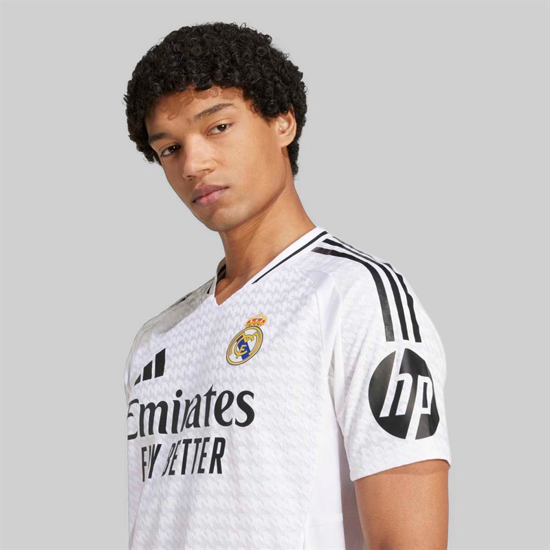 adidas Mens RMCF Real Madrid 24/25 Authentic Home Jersey White