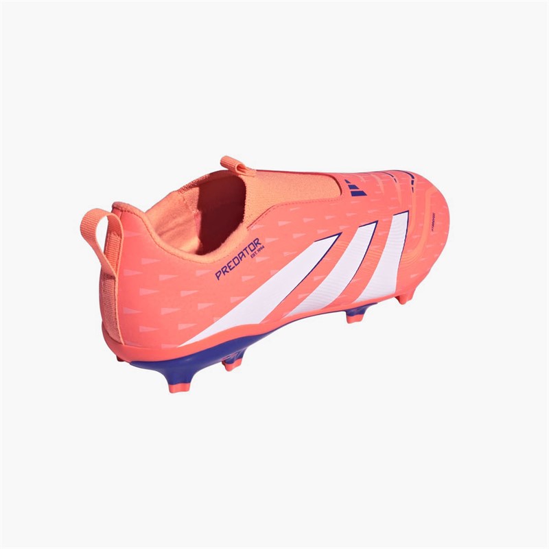 adidas Junior Predator League Laceless Coral Blaze Pack FG/MG Firm/Multi Ground Football Boots Signal Coral/Cloud White/Beam Orange