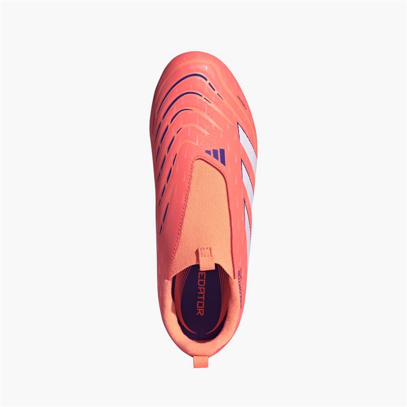 adidas Junior Predator League Laceless Coral Blaze Pack FG/MG Firm/Multi Ground Football Boots Signal Coral/Cloud White/Beam Orange