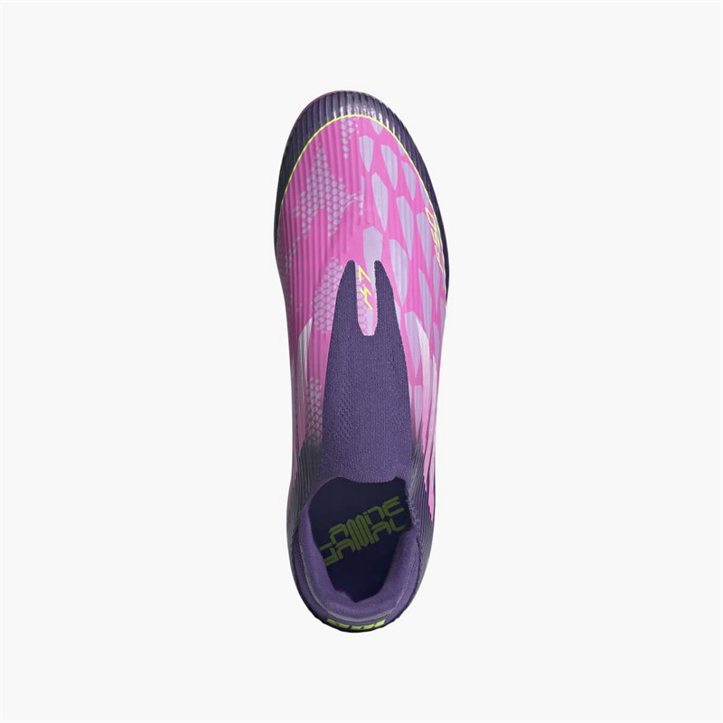 adidas Mens F50 League Laceless Lamine Yamal FG/MG Firm/Multi Ground Football Boots Unity Purple/Footwear White/Lucid Lemon