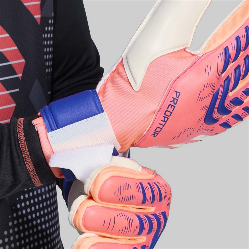 adidas Predator Match FingerSave Goalkeeper Gloves Signal Coral/White/Lucid Blue