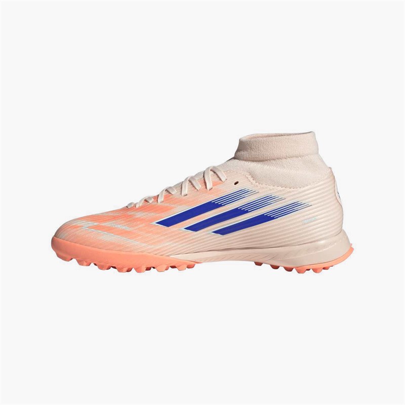 adidas Womens F50 Sparkfusion League Mid Coral Blaze Pack TF Astro Turf Football Boots Bliss Orange/Lucid Blue/Beam Orange