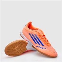 adidas Mens F50 League Coral Blaze Pack IN Indoor Football Boots Beam Orange/Lucid Blue /Cloud White Beam Orange/Lucid Blue/Cloud White