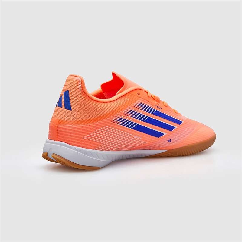 adidas Mens F50 League Coral Blaze Pack IN Indoor Football Boots Beam Orange/Lucid Blue /Cloud White Beam Orange/Lucid Blue/Cloud White